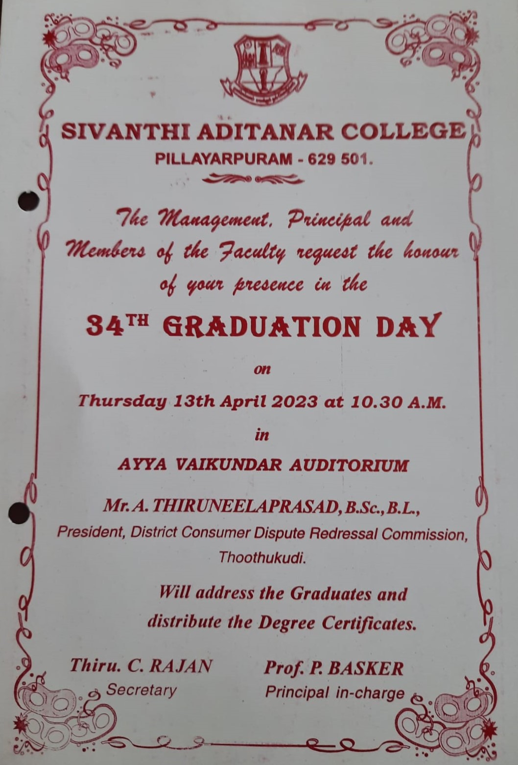 34th Graduation Day on 13th April 2023